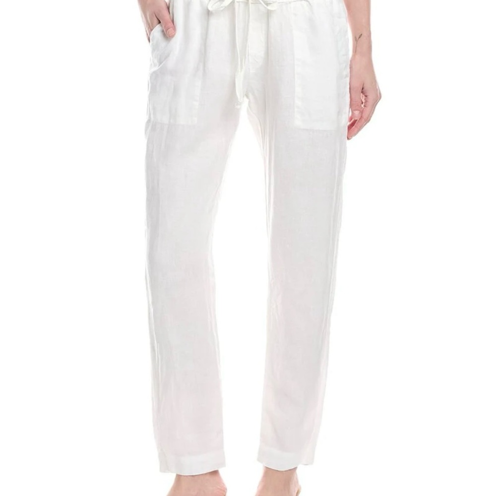Enza Costa White Straight Leg Pants